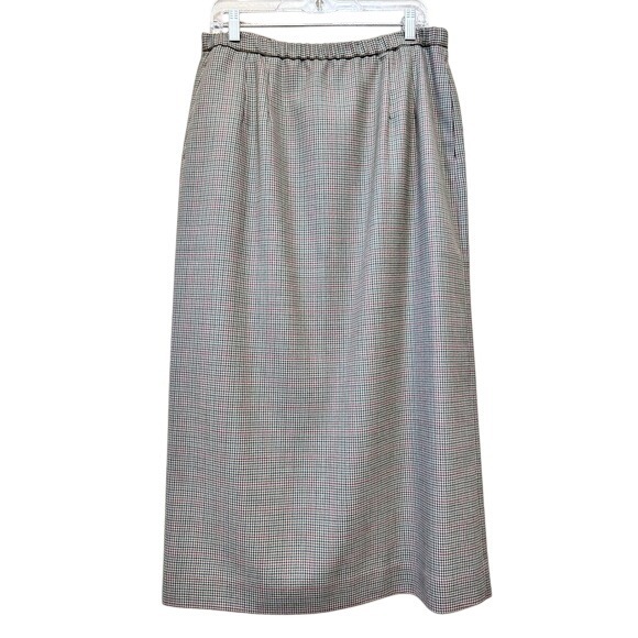 Pendleton Dresses & Skirts - Pendleton 14 Vintage Wool Maxi Skirt Brown Houndstooth Plaid Dark Academia USA
